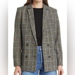 Rails Houndstooth Blazer in Black and Cream